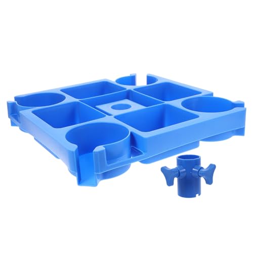 Toyvian Strandschirm Tischtablett mit Getränkehaltern und Snackfächern Tragbarer Outdoor Organizer für Strand Garten und Installieren Leicht und Langlebig von Toyvian