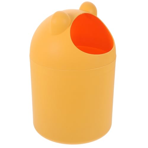 Toyvian Süßer Mini Desktop Mülleimer Gelb Robuster Tragbarer Tischabfalleimer für Schlafzimmer Wohnzimmer Bad Platzsparender Haushaltsschreibtisch Abfallbehälter Niedlicher Kleiner von Toyvian