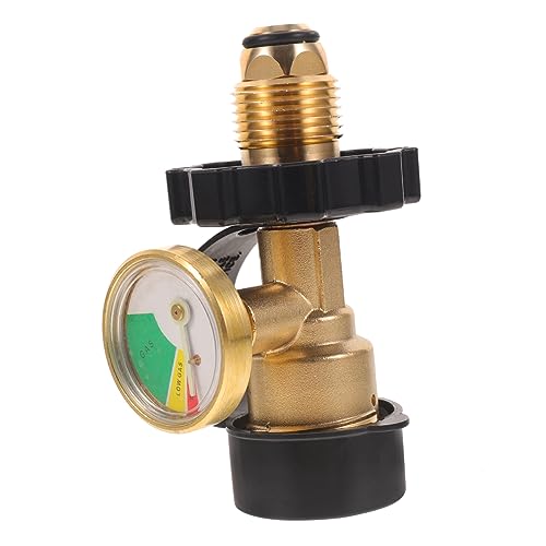 Toyvian Tankadapter mit Messgerät Gaskocher Adapter für Gasflaschen Zuverlässiger Gasstandanzeiger für Camping Outdoor und Picknick von Toyvian