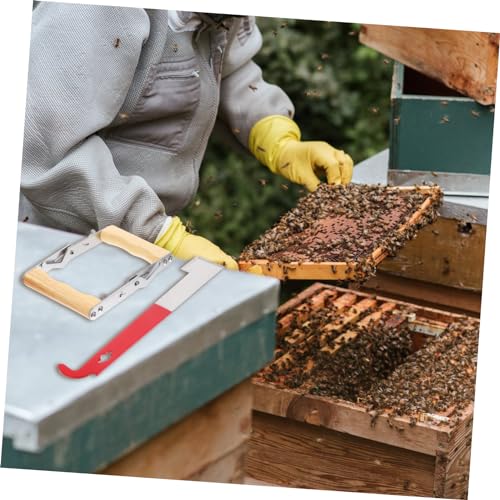 Toyvian Teiliges Imkereizubehör Rahmenheber und Wabenschaber Bienenzucht Werkzeug mit Holzgriff Langlebig für Imker Praktische Bienenzucht Ausrüstung von Toyvian
