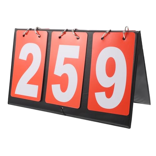 Toyvian Torschütze Flip-Scoreboard-Tisch-Score-Flipper Tragbare Anzeigetafel Baseball-Anzeigetafel Anzeigetafel umdrehen Torwartfußball Anzeigetafel auf dem Tisch Zahlen umdrehen Stoff rot von Toyvian