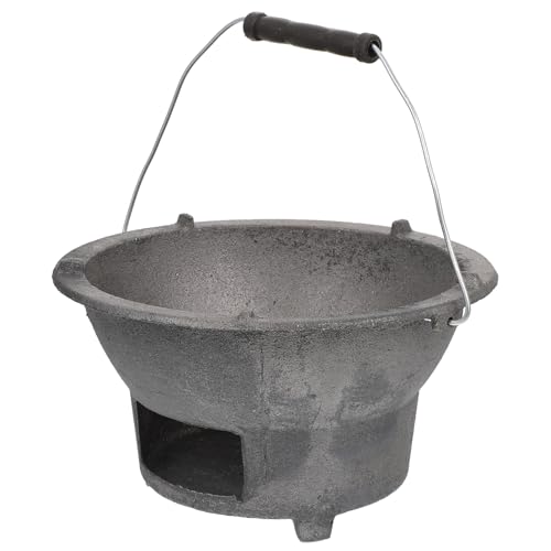 Toyvian Tragbarer Holzkohle Grill aus Hochwertigem Gusseisen Robust und Langlebig Wasserfest für Outdoor Barbecue Camping und Grillpartys Kompakter Bbq Ofen für Einfache Nutzung von Toyvian