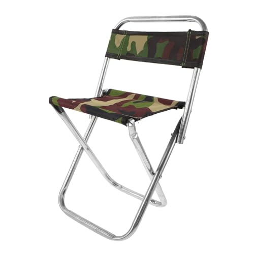 Toyvian Tragbarer Klapphocker Angelhocker Camping Klappstuhl Kompakter Campingstuhl Faltbarer Outdoorstuhl Campstuhl Sitz Strand Chaise Camping Outdoor Hocker Camouflage Zufällige Farbe von Toyvian