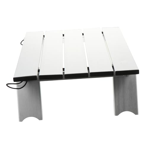 Toyvian Tragbarer Klapptisch Picknicktisch faltbar Campingtisch Camping Klapptisch Tisch hochklappen Camping klappbarer Schreibtisch Lagertisch Campingvorräte Aluminiumlegierung Silber von Toyvian