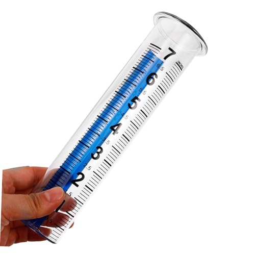 Toyvian Transparenter Kunststoff Regenmesser mit Blauem Messstab Konisches Messrohr Wetterfestes Regenmessgerät für Garten und Grünflächen Praktisches Outdoor Wiederverwendbar von Toyvian