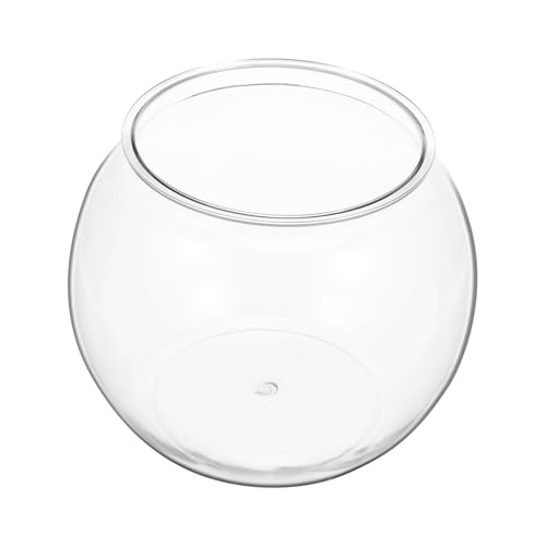Toyvian Transparenter Runder Aquarium Fischtank aus Bruchsicherem Pet Großes Tisch Aquarium für Goldfische und Betta Fische Vielseitige Dekoration für Büro Zuhause und Schreibtisch von Toyvian