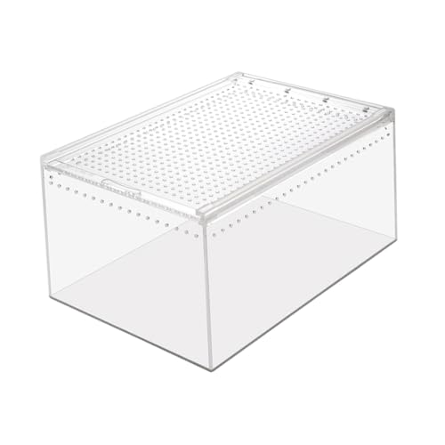 Toyvian Transparentes Auslaufsicheres Reptilien Terrarium mit Belüftung Tragbar und Multifunktional für Futterinsekten Lurche Reptilien und Krustentiere Zuchtgeeignet und Pflegeleicht von Toyvian