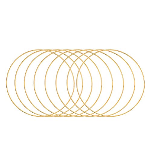 Toyvian Traumfänger Ringe Metall Makramee Ring Golden Rund Metallringe 10cm 10 Stück Drahtring DIY Basteln Kranz Rahmen Handwerk Material Festival Party Dekoration von Toyvian