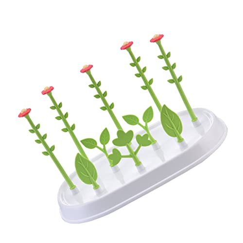 Toyvian Sichere Stabile Babyflaschen-trockner-Rack-Blumen-Design Ohne Basis Grün Babyflaschenständer Flaschen-Organizer Flaschenständer von Toyvian
