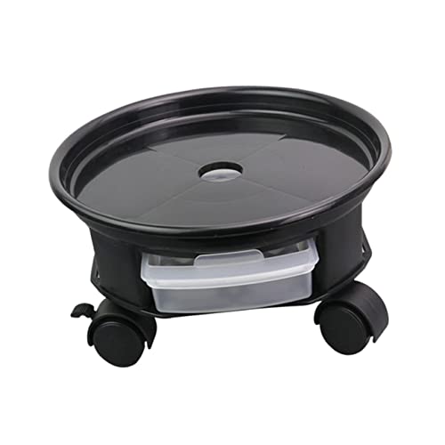 Toyvian Universal Wheel Blumentopf Basis Pflanzgefäßeinsätze für große Töpfe Zimmerpflanze auf Rädern Untertasse Innenpflanzen Stehen mit Rädern Pflanzentopfwagen Black von Toyvian
