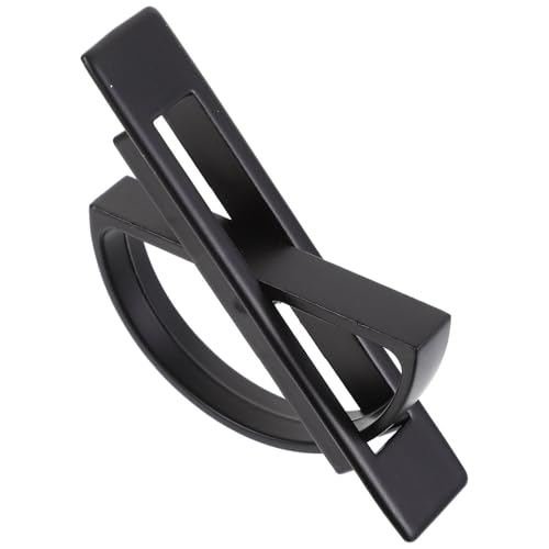 Toyvian Verdeckter Möbelgriff aus Zinklegierung Drehbarer Einbaugriff für Kommode Schrank Platzsparender Langlebiger Türgriff für Tatami Küchenschränke Lochabstand Schwarz von Toyvian