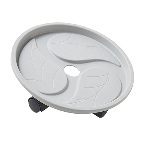 Toyvian Verdickte Plastikschale Tablett Pflanzwagen mehrere Anlage Basen drinnen Pflanzen Blumentöpfe Stehen Pflanzer rollt Blumentopf mit Rädern rollender Pflanzer Grey von Toyvian