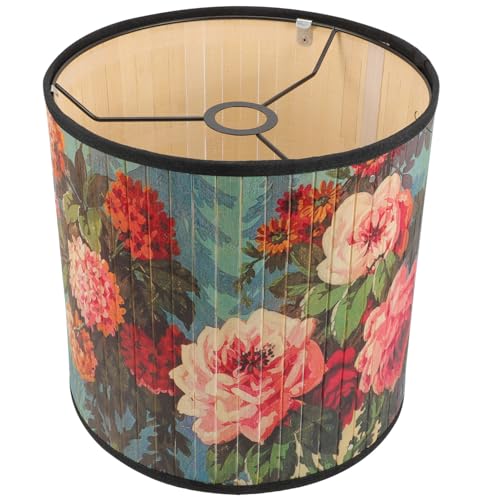 Toyvian Vintage Lampenschirm Esszimmer Hängelampe Faltbare Lampenabdeckung mit Floralem Boho Muster Stabiles Eisenmaterial Dekorative Pendelleuchte für Wohnzimmer und Bar von Toyvian