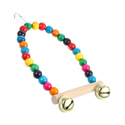 Toyvian Vogel Kauspielzeug aus Holz mit Glocke Bunte Vogelschaukel Sitzstange für Wellensittiche und Papageien Robustes Kletter und Nage für Vogelkäfige von Bewegung und Balance Toyvian Vogel Kauspielzeug aus Holz mit Glocke Bunte Vogelschaukel Sitzstange für Wellensittiche und Papageien Robustes Kletter und Nage für Vogelkäfige von Bewegung und Balance von Toyvian