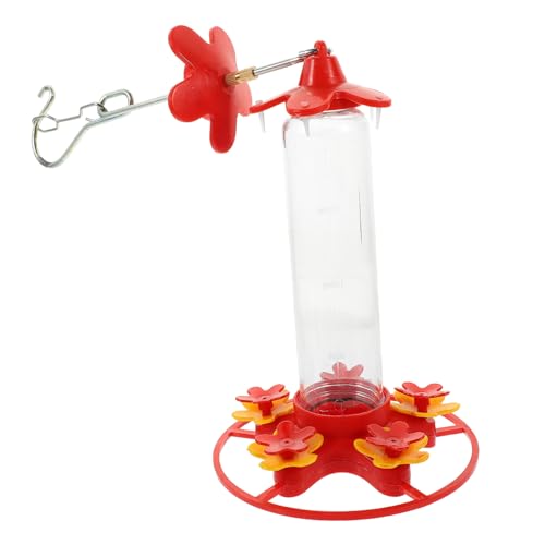 Toyvian Vogelfütterer hängend Nein draußen Trinker im Freien vogelfutterspender Papageien-Futterstation für Haustiere Wasserspender für Vögel Vogelkäfig -Feeder Plastik rot von Toyvian