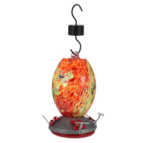 Toyvian Vogelfütterer im Freien Futterspender Kleiner Futterautomat Wildvogelfutterhäuschen -Feeder groß Vogelzubehör Vogelhäuschen für draußen Wasserzufuhr Gewöhnliches Glas Bunt von Toyvian