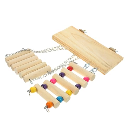 Toyvian Vogelschaukel aus Naturholz Verschleißfestes Papageien mit Leiter Indoor Vogelstand für Wellensittich und Papagei Stabiler Holz Klettersitz für Vogelkäfig Zubehör von Toyvian