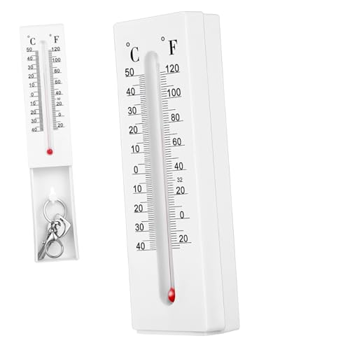 Toyvian Wandthermometer mit Verstecktem Schlüsselversteck Celsius Fahrenheit Langlebiges Kunststoffgehäuse Vertikal mit Schlüsselhalter für Innen und Außen Geeignet von Toyvian