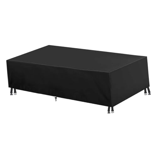 Toyvian Wasserdichte Oxford Gartenmöbel Abdeckung mit Zugband und Vier Schnallen Windfeste Rechteckige Schutzhülle für Terrassentisch Wetterfeste Outdoor Tisch Sofaschutzplane von Toyvian