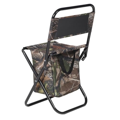 Toyvian Wasserdichter Faltbarer Outdoor Klappstuhl mit Rückenlehne und Integriertem Stauraum Tragbarer Camping und Angelstuhl für Erwachsene und Komfortabler Picknickstuhl von Toyvian