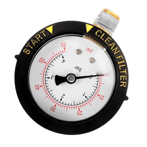 Toyvian Wasserdruckmessgerät für Schwimmbäder Professionelles Manometer mit Psi Npt Unterbau Geeignet für Pools und Spas Langlebige und Präzise Messung Einfach Abzulesen Tragbar und von Toyvian