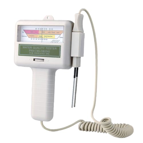 Toyvian Wasserqualitätstester Ph Chlor Tester Pooltester Chlor Ph Wert Messgerät Tragbar Leicht für Schwimmbad Wasserqualitätstest ohne Batterie Einfache Handhabung Großes Display von Toyvian