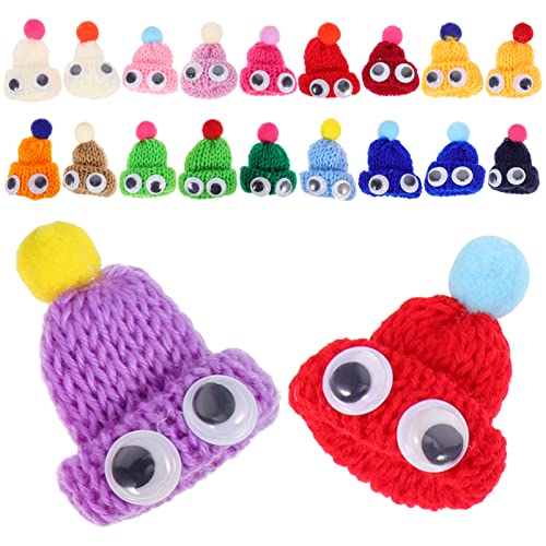 Toyvian Doll Hats Weihnachten Mini Strickmützen Puppenhut Kunst DIY Handwerk Strick Dekoration Christbaumschmuck Farblich Sortiert Haarschmuck 20 Stücke Knitting Hats von Toyvian