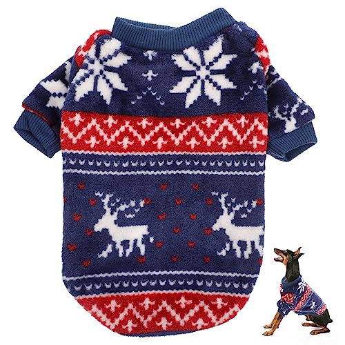 Toyvian Weihnachtlicher Haustierpullover Winddicht Warmhaltend mit Rentier und Schneeflockenmuster für Hunde Herbst Winter Toyvian Weihnachtlicher Haustierpullover Winddicht Warmhaltend mit Rentier und Schneeflockenmuster für Hunde Herbst Winter von Toyvian