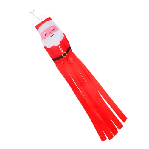 Toyvian Weihnachtlicher Windsack Outdoor Dekorativer Windsock mit Aufhängeschlaufe Robust Wetterfest für Garten Terrasse Fenster Festliche Weihnachtsdeko von Toyvian