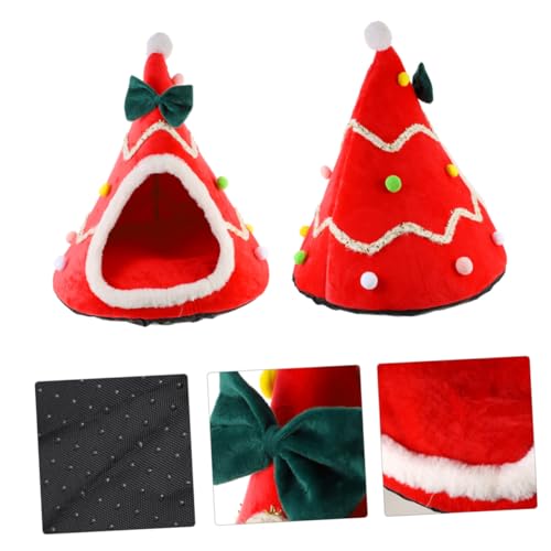 Toyvian Weihnachtliches Haustierbett Rot Warmes Winddichtes Katzenhaus mit Abnehmbarem Waschbarem Kissen Robustes Pet Bed für Katzen und Kleine Hunde Gemütliche Schlafhöhle Winter Toyvian Weihnachtliches Haustierbett Rot Warmes Winddichtes Katzenhaus mit Abnehmbarem Waschbarem Kissen Robustes Pet Bed für Katzen und Kleine Hunde Gemütliche Schlafhöhle Winter von Toyvian