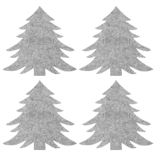 Toyvian Weihnachts-besteckhalter, 4 Stück, Filz-geschirrhüllen, Messer- Und Gabel-bestecktaschen, Weihnachtsbaum-design, Praktisch für Weihnachtspartys, Tischdekoration von Toyvian