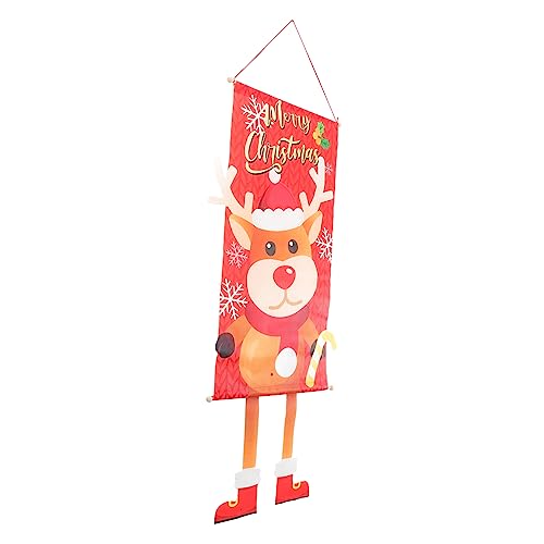 Toyvian Weihnachtsdeko Türhänger mit Rentier Farbintensives Banner Vielseitig für Tür Wand Fenster für Indoor Weihnachtsfeier Langlebige Lichtechte Dekoration von Toyvian