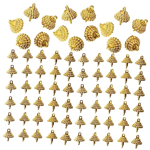 Toyvian Weihnachtsdekoration 1 Set Kugelhalter Weihnachtsdekoration Kugelanhänger Halter Kugelkappen Weihnachtskugel Endkappen Anhängerhalterung Kunststoff Kugelabdeckung Zubehör Golden von Toyvian