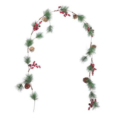 Toyvian Weihnachtsgirlande aus Langlebigem Künstlichem Rattan mit Beeren Lang Wetterfeste Weihnachtsdekoration zum Aufhängen an Wand Tür oder Kamin für Indoor und Outdoor Toyvian Weihnachtsgirlande aus Langlebigem Künstlichem Rattan mit Beeren Lang Wetterfeste Weihnachtsdekoration zum Aufhängen an Wand Tür oder Kamin für Indoor und Outdoor von Toyvian