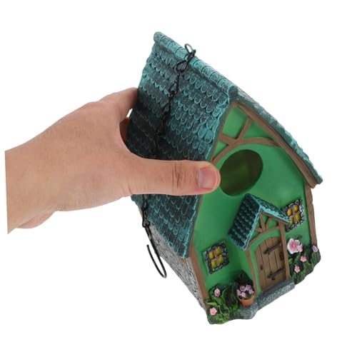 Toyvian Wetterfestes Resin Vogelhaus zum Aufhängen Stabiles Garten Nistkasten mit Rustikalem Design Wetterbeständig und Leicht für Außenbereich und Vogelschutz im Garten von Toyvian