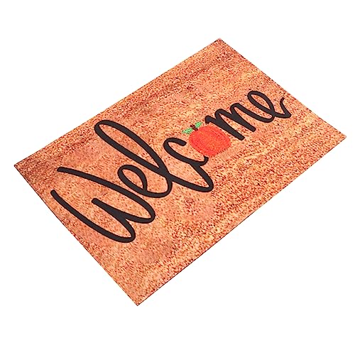 Toyvian Willkommen Kürbis Fußmatte rutschfest Dekorative Bodenmatte für Herbst Thanksgiving Vielseitig Einsetzbar im Schlafzimmer Wohnzimmer Eingangsbereich von Toyvian