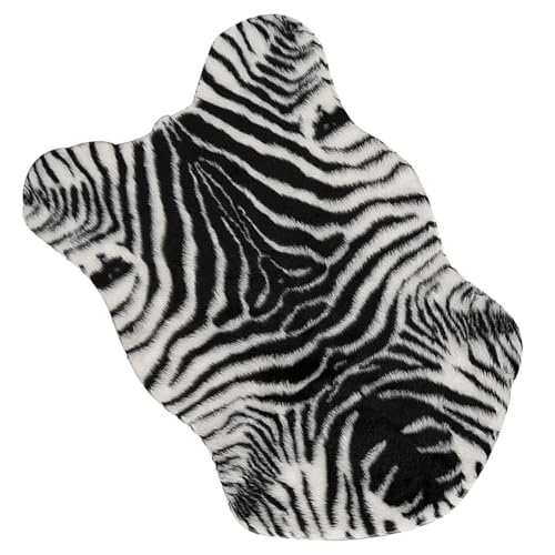 Toyvian Zebra Streifen Bodenmatte Fischform rutschfest Strapazierfähiger Teppich Weiche Bodenkissen Wohnzimmer Schlafzimmer Kinderzimmer Dekor von Toyvian