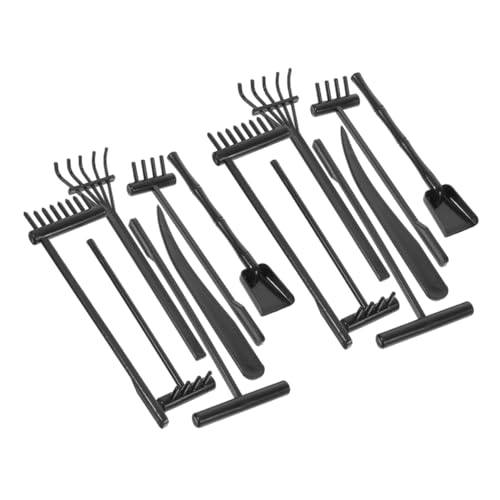 Toyvian Zen Garten Rechen Teilig Schwarz Zen Meditations Accessoires Gartendeko für Schreibtisch Entspannung Geschenkidee von Toyvian