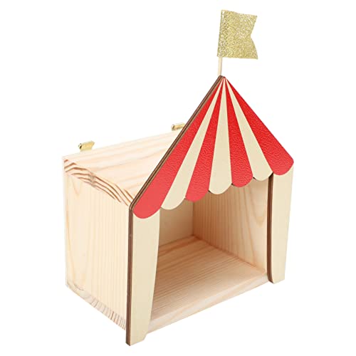 Toyvian Zirkus Chalet Wandregal Dekorpflanzen Dekorregale Kinderzimmer Dreieckiges Wandregal Holz Schmuckständer Hausförmiges Zirkus Ornament Organizer Schmuck FüR Spielzeug Und Dekoration Sicher von Toyvian