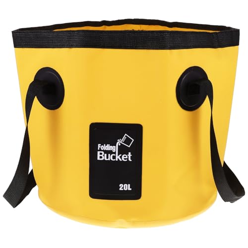 Toyvian Zusammenklappbarer Eimer Outdoor-Eimer Faltbarer Wassereimer Falteimer Für Den Außenbereich Camping Wassereimer Zusammenklappbarer Wassersack PVC Yellow von Toyvian