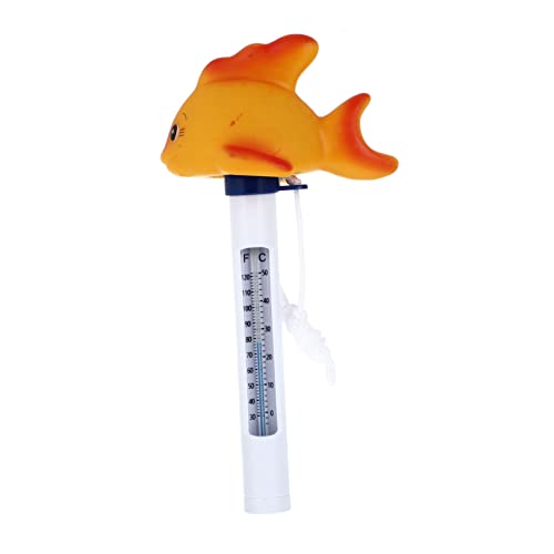 Toyvian -thermometer Schwimmendes Poolthermometer Schwimmbadtemperaturthermometer Schwimmendes Pool-thermometer Pooltemperatur Teichthermometer Orange Plastik von Toyvian