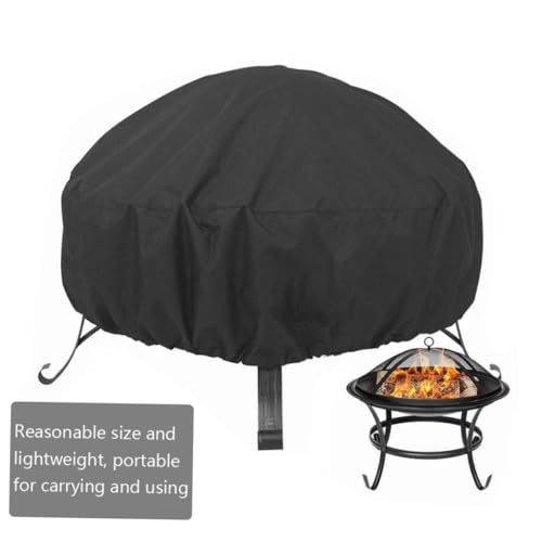 Toyvian wasserdichte Oxford Stoff Grillabdeckung Robuste Schutzhülle für Outdoor BBQ Wetterfeste Abdeckhaube für Gartenofen und Feuerschale Staub und Reißfest Schwarz von Toyvian