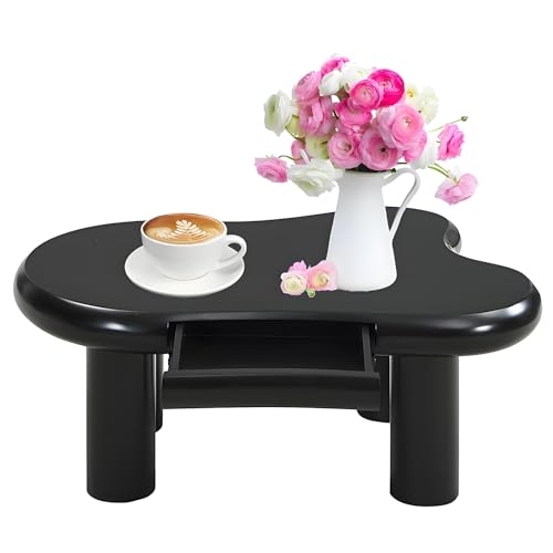 Cloud-Couchtisch,Unregelmäßiger Moderner Couchtisch Mit 4 Beinen, Moderner Mitteltisch Für Das Wohnzimmer, Teetisch Für Den Innenbereich Mit Aufbewahrungsschublade,Black Cloud-Couchtisch,Unregelmäßiger Moderner Couchtisch Mit 4 Beinen, Moderner Mitteltisch Für Das Wohnzimmer, Teetisch Für Den Innenbereich Mit Aufbewahrungsschublade,Black von TozMvi