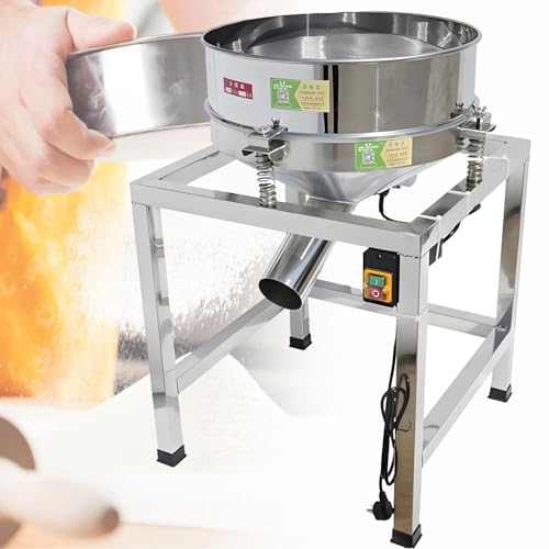 Edelstahl-Mehlsieb-Shaker-Maschine, Mehlpulver-Vibrationssieb-Shaker Mit Sieb (40-200 Mesh), Automatische Sieb-Shaker-Vibrationsmaschine,80mesh von TozMvi