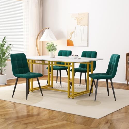 Esstisch mit 4 Stühlen Set, 120×70×74 cm Rechteckiger Esstisch, Esszimmergruppe, Moderne Küche Esstisch Set, Esszimmerstuhl Küchenstuhl Set,GreenChair Esstisch mit 4 Stühlen Set, 120×70×74 cm Rechteckiger Esstisch, Esszimmergruppe, Moderne Küche Esstisch Set, Esszimmerstuhl Küchenstuhl Set,GreenChair von TozMvi