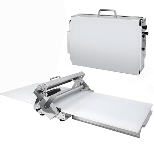 Manuelle Teigmaschine Mit Einstellbarer Dicke, Faltbare Teigausrollmaschine, Kommerzielle Teigausrollmaschinen, Manuelle Teigrollmaschine Für Bäckereipizza,11.8in von TozMvi