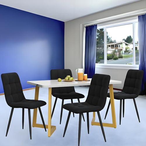 Modern Esstisch Rechteckiger Tisch 117×68cm,Esstisch aus Moderner Marmor-Finish Küchentisch mit Metallbeinen für Esszimmer Wohnzimmer,BlackChairs-B Modern Esstisch Rechteckiger Tisch 117×68cm,Esstisch aus Moderner Marmor-Finish Küchentisch mit Metallbeinen für Esszimmer Wohnzimmer,BlackChairs-B von TozMvi