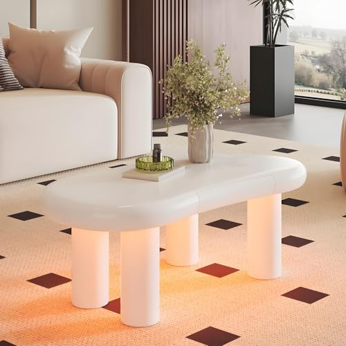 Moderner Couchtisch Mit Schublade, LED-Beleuchtung, Wolken-Couchtisch, Unregelmäßiges Modernes Couchtisch-Dekor, Für Wohnzimmer, Schlafzimmer, Wohnung, Büro,White Moderner Couchtisch Mit Schublade, LED-Beleuchtung, Wolken-Couchtisch, Unregelmäßiges Modernes Couchtisch-Dekor, Für Wohnzimmer, Schlafzimmer, Wohnung, Büro,White von TozMvi