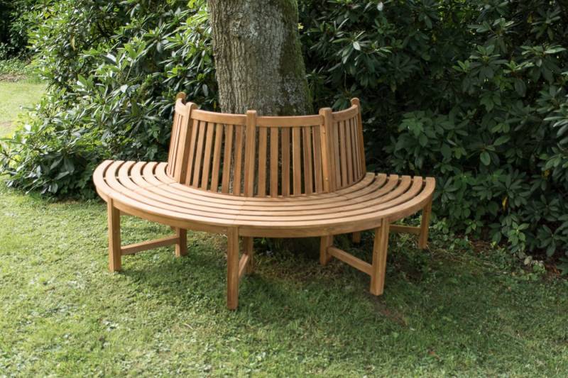 TPFGarden Baumbank Mirella (mit 180-Grad Sitzfläche und Rückenlehnen), Teak-Holz Garten Baumbank Sitzbank massiv 203 cm von Tpfgarden