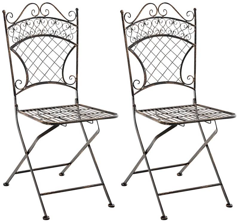 TPFGarden Wandregal Adelia einklappbar - für Garten, Balkon, Terrasse - Farbe: antik weiß, Hochwertiger und stabiler Metallstuhl aus handgefertigtem Eisen 2-tlg., Balkonstuhl, Bistrostuhl - Maße (TxBxH): 37 x 42 x 94cm von Tpfgarden